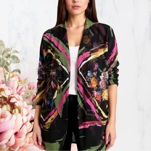 FUZZI Tulle Kimono Italian Watercolor Floral Print NWT~ Rare Find!